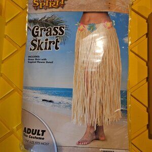 Spirit Halloween Grass Skirt with Flower detail, Adult - One Size fits Most